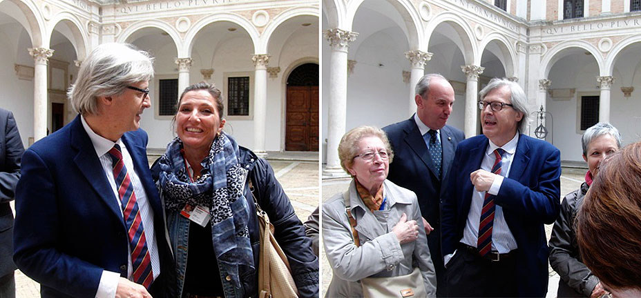 Vittorio Sgarbi con Patrizia Bucci a Urbino